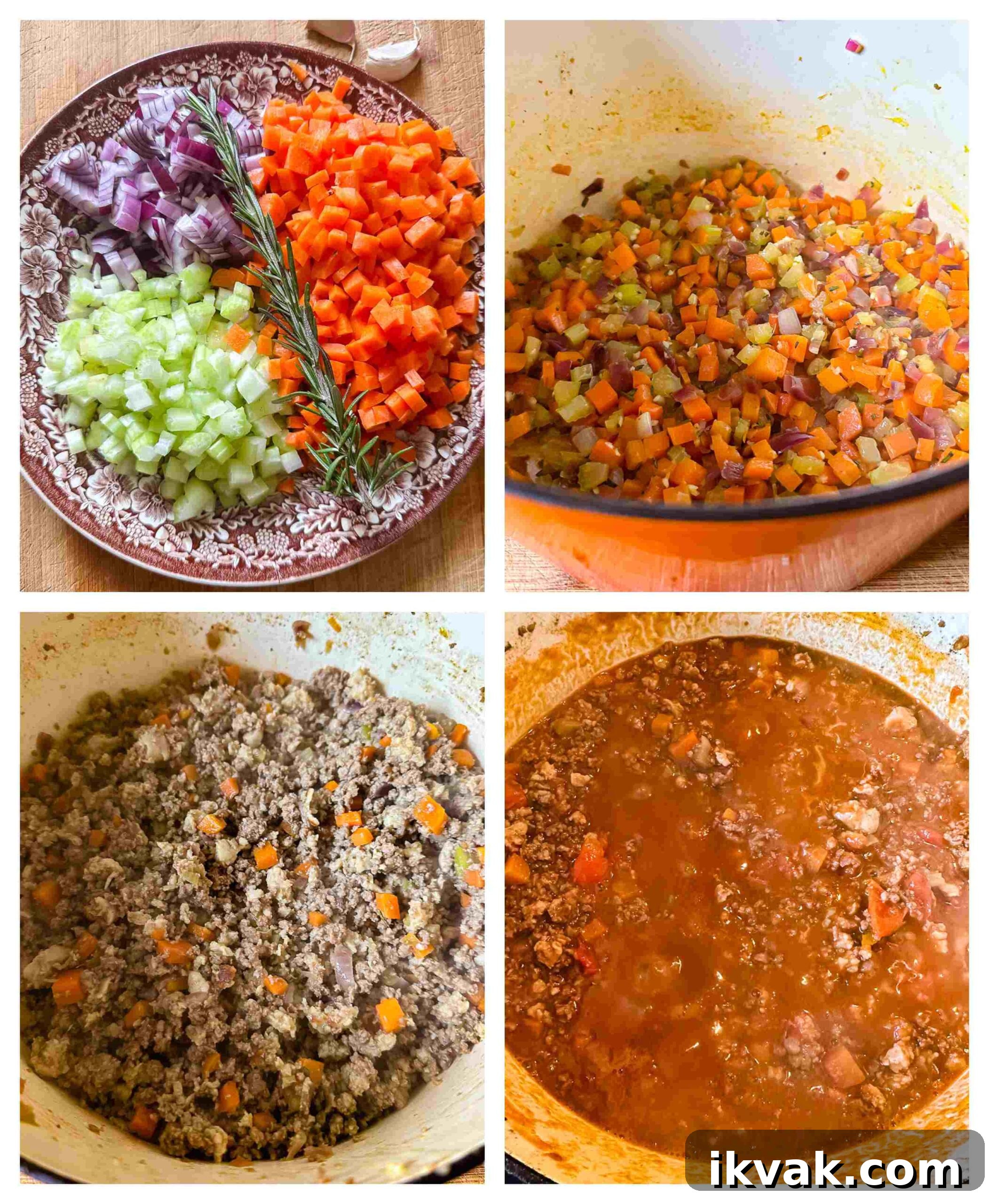 meat sauce process images