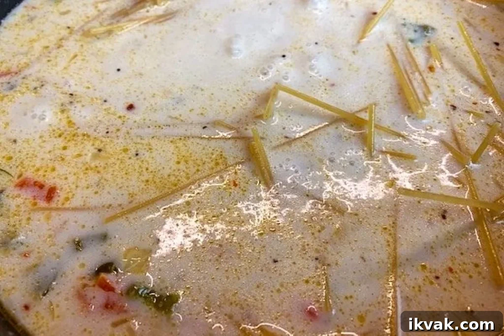 cooking spaghetti for tetrazzini