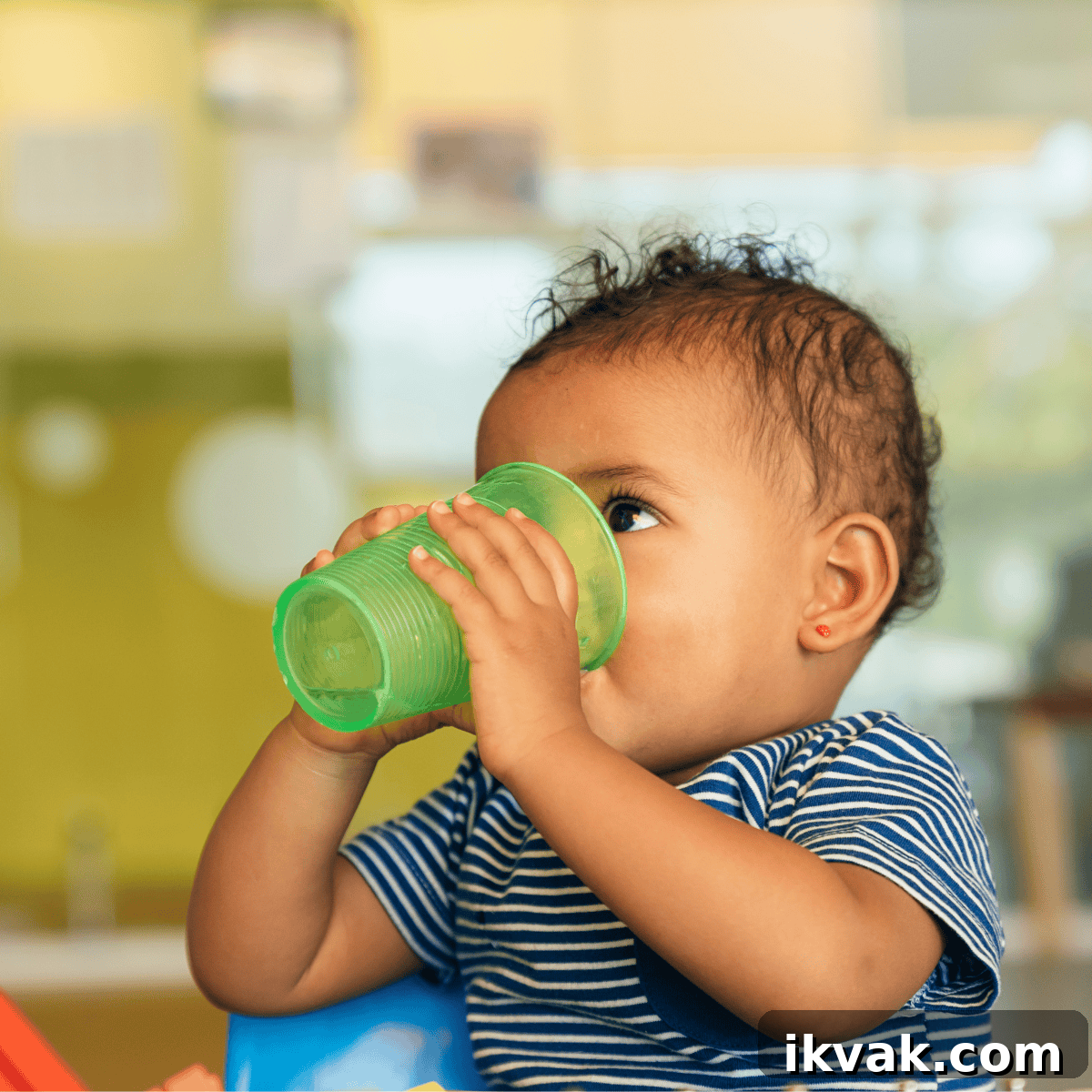 toddler drinking from an open cup toddler drinking from an open cup | Added Sugar in Kids' Diet