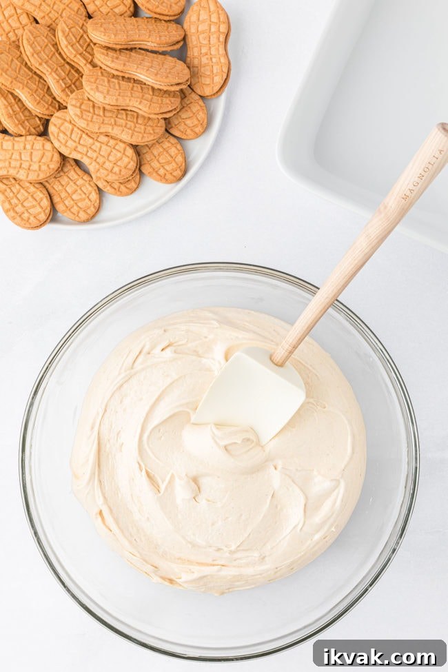 peanut butter fluff in a glass bowl step 4