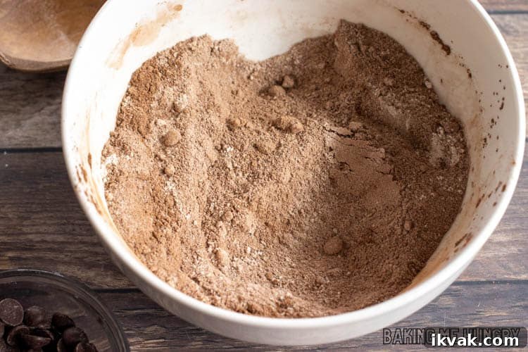 dry ingredients mixed in bowl