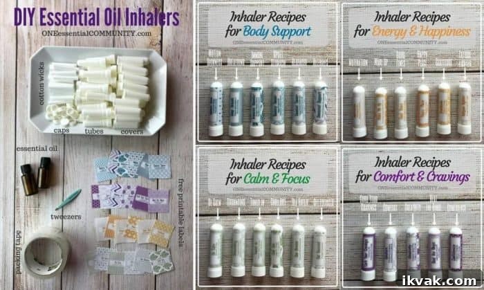 Essential oil inhalers and labels