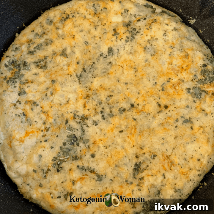 Whole Keto Pizza in Cast Iron Pan