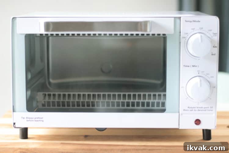 Empty toaster oven.