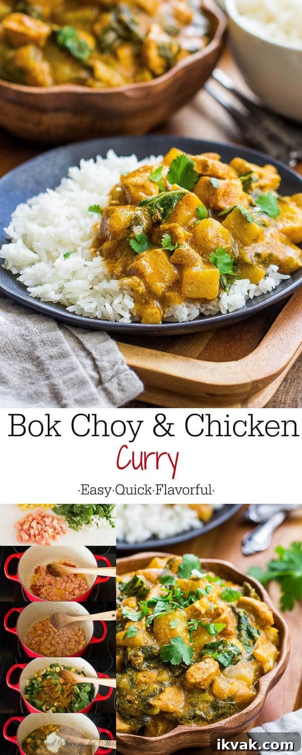 Bok Choy and Chicken Curry with Coconut Milk Recipe 2 Infused with aromatic warm spices, this easy bok choy and chicken curry is my favorite winter comfort food. And it'll soon be yours too!