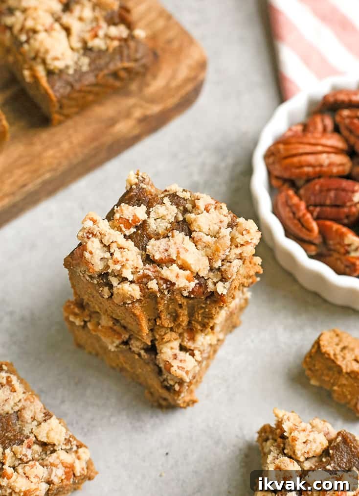 These Paleo Pumpkin Pie Crumb Bars are thick, spiced just right, and so delicious! With just a few ingredients these bars can be whipped up. They're gluten free, dairy free, naturally sweetened, and low FODMAP.