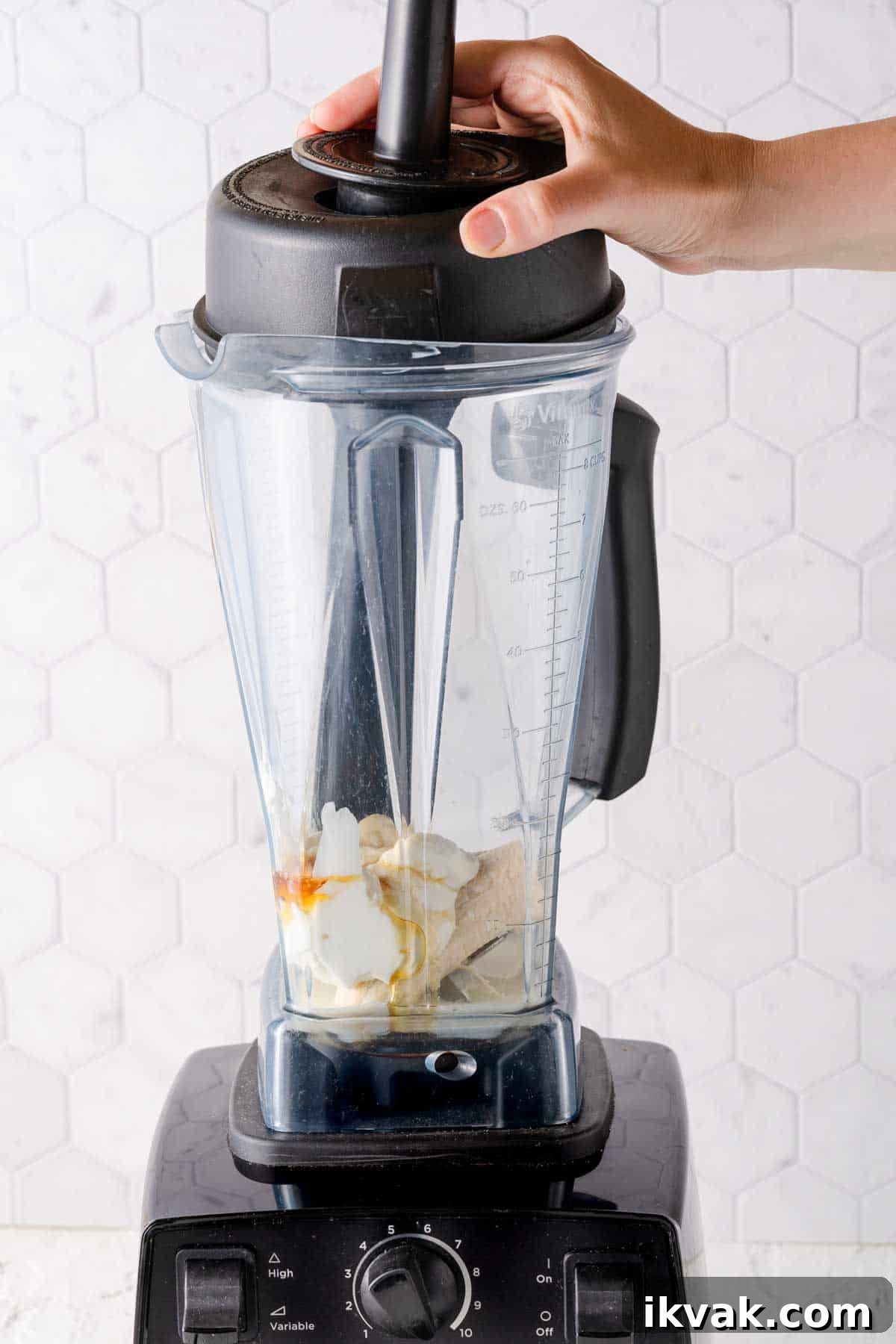 Creamy Banana and Watermelon Smoothie Recipe 4 banana, yogurt, honey and milk inside blender