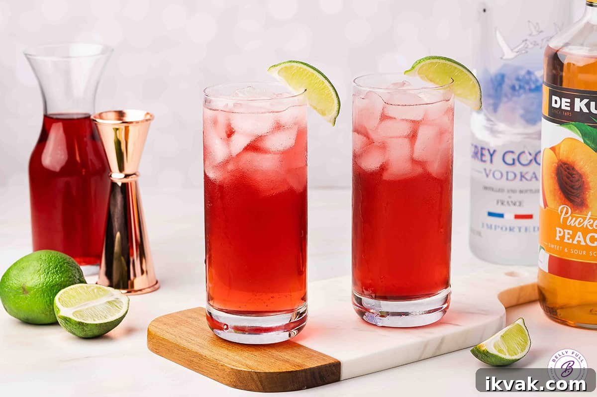 Two woo woo cocktails