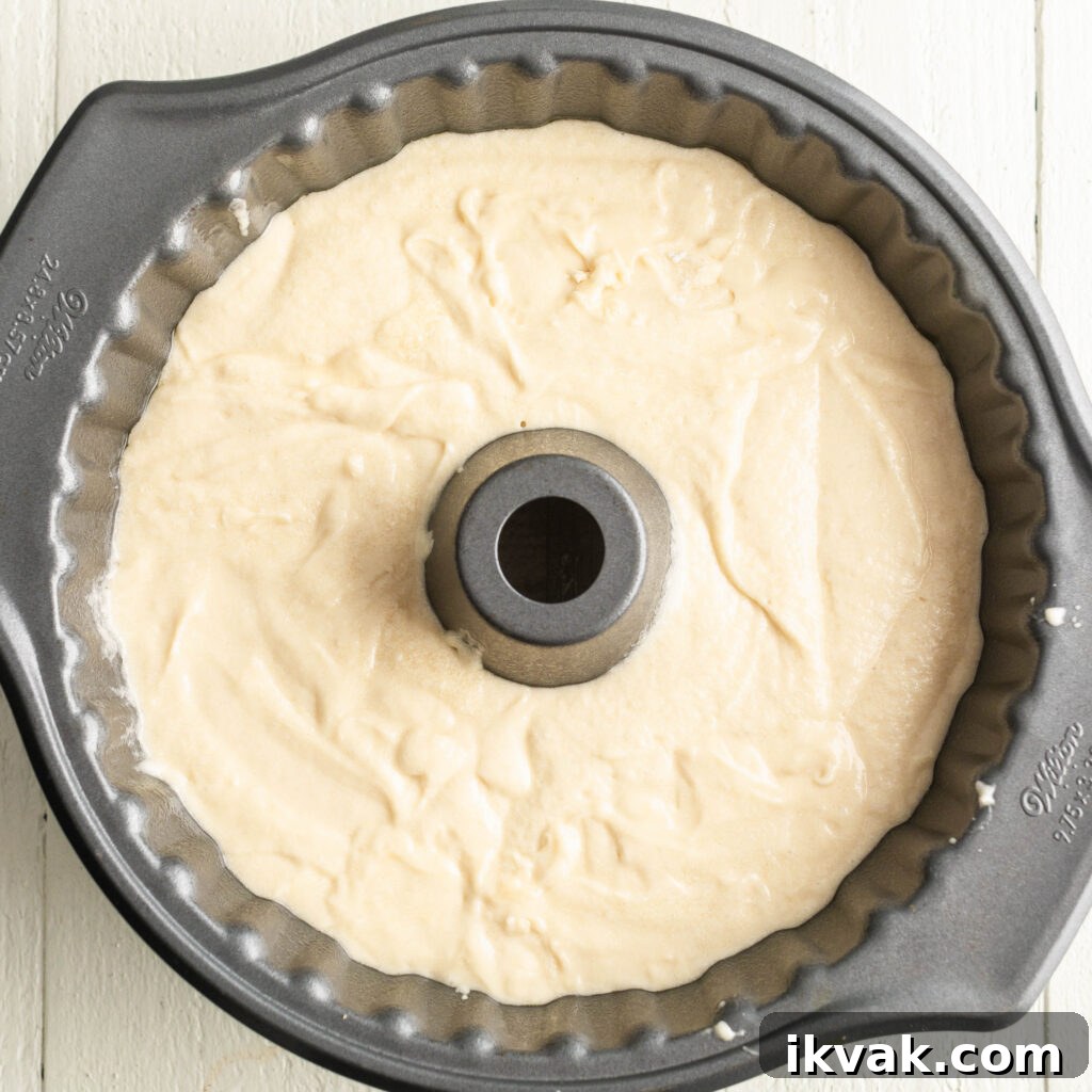 Moist 7-Up Pound Cake | Southern Soul Food Recipe 13 7-up pound cake batter in bundt pan