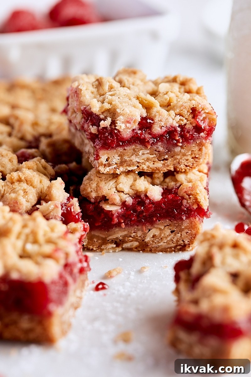 Chewy Raspberry Crumble Bars with Oat Crust 17 Raspberry Crumble Bars