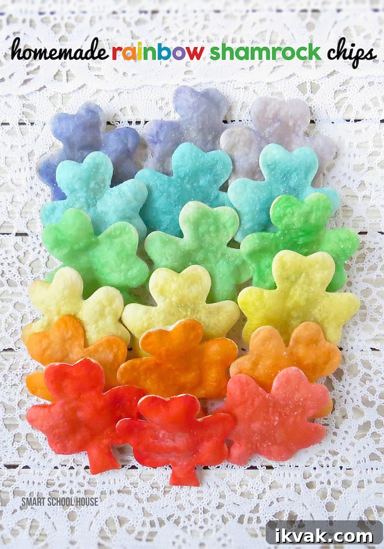 Rainbow Shamrock Homemade Potato Chips Recipe 3 Homemade Rainbow Shamrock Chips