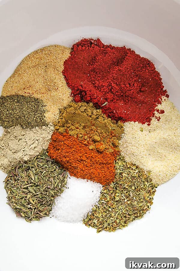 Spices in a bowl for the Blackened Seasoning {Easy Homemade recipe}