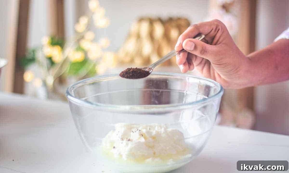 add coffee powder to yogurt in a bowl