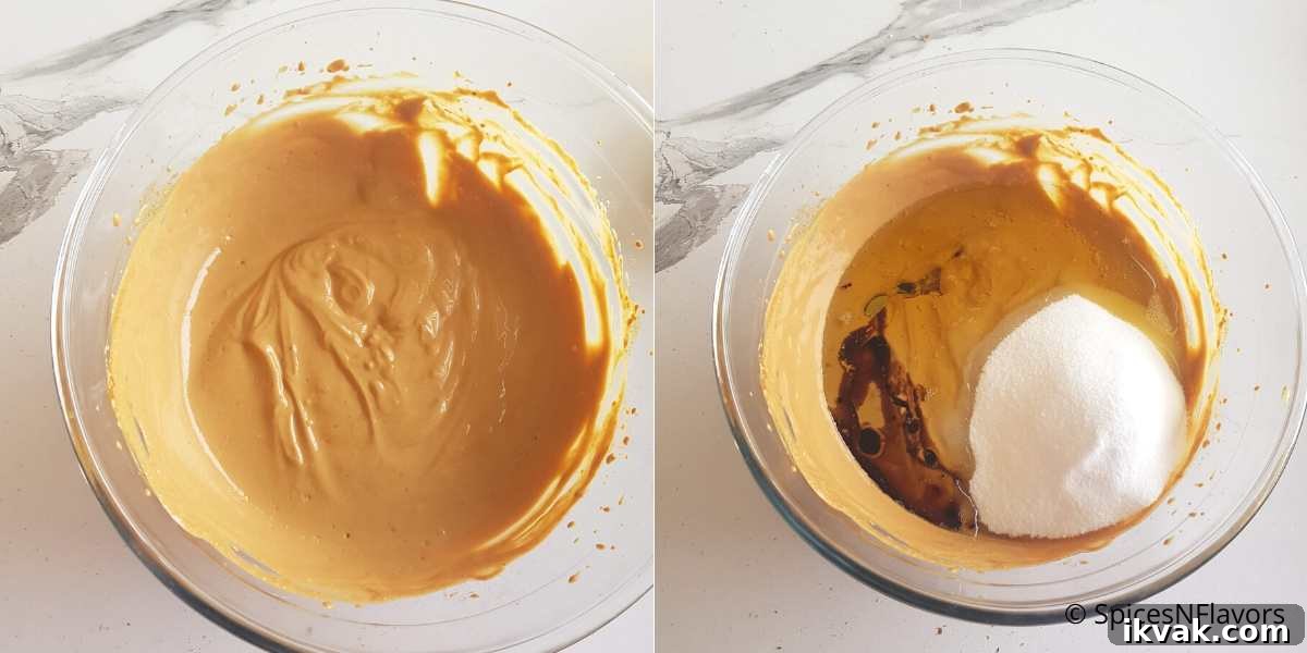 add rest of the wet ingredients to the whipped yogurt coffee mixture