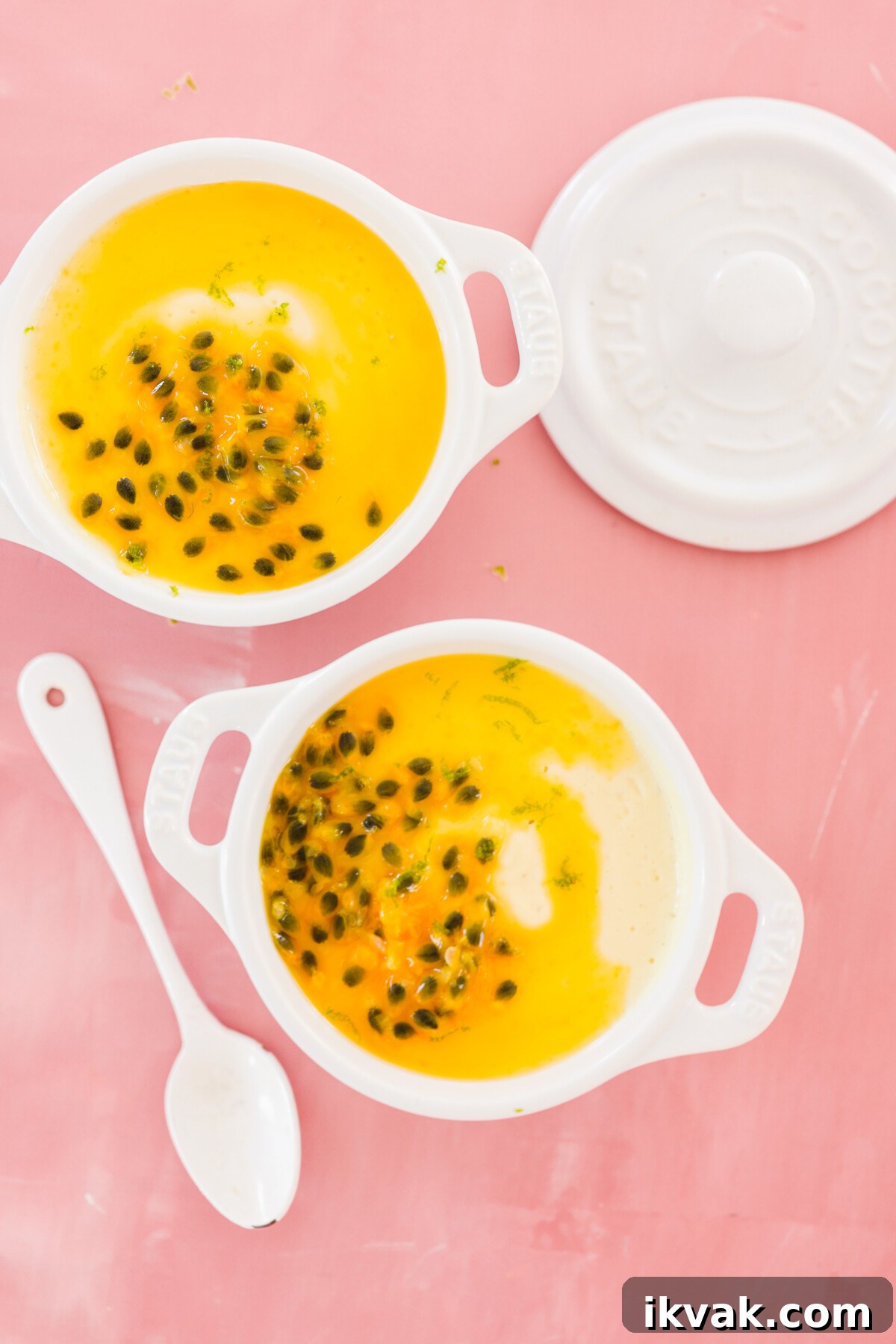 Silky Vegan Passion Fruit Posset Recipe 11 passion fruit posset in a ramekin