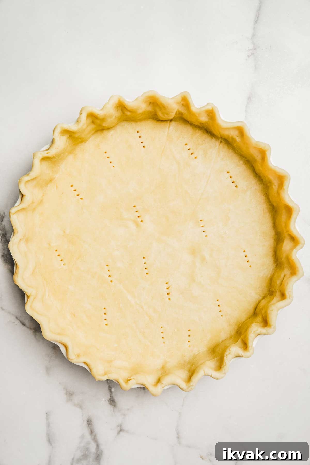 Pie shell on a pie pan