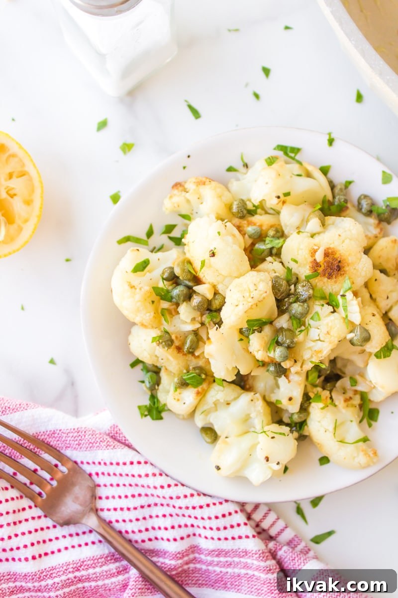 Cauliflower with Capers ready to serve cauliflower with capers in a dish