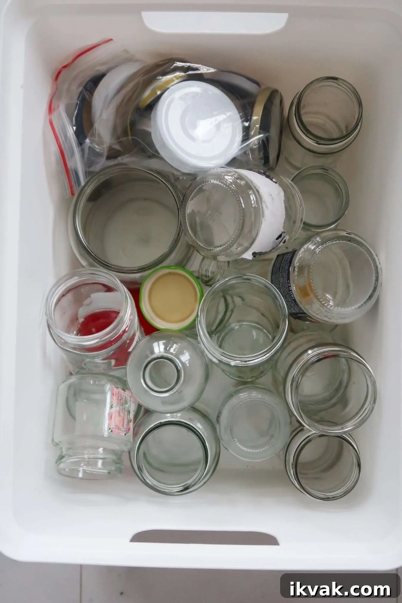 How to Remove Labels from Glass Jars and Bottles Without Residue 3 one of my boxes full of jars and bottles