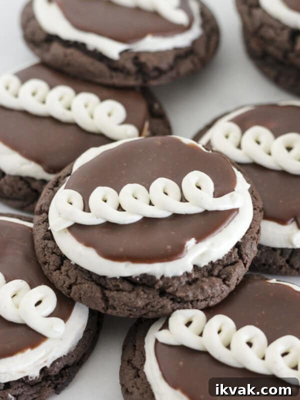 Hostess cupcake cookies on a tray for serving.