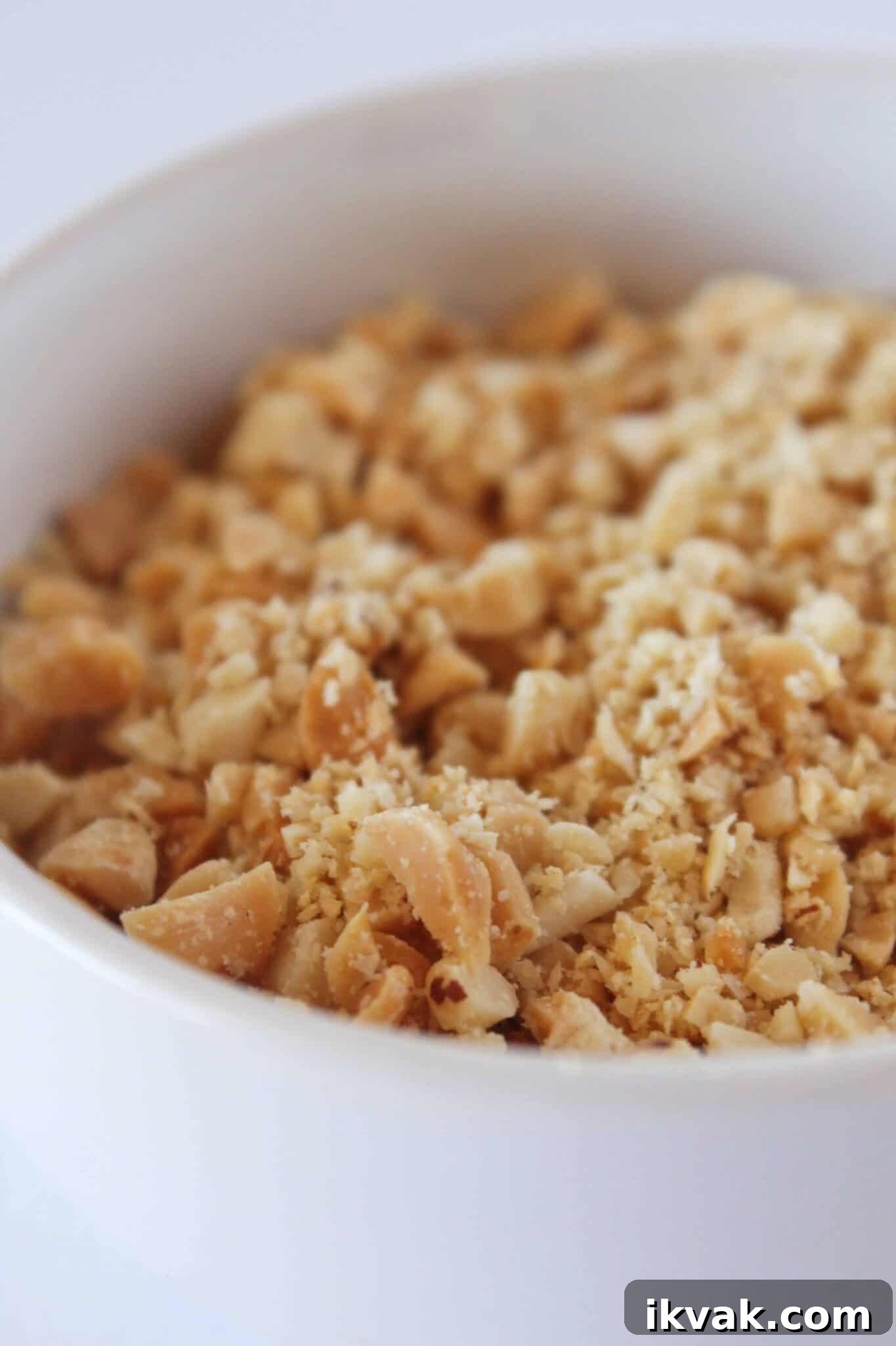 Peanut Butter and Jelly Cake-Mix Cookies 5 Chopped peanuts in a bowl.